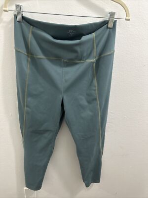 J CREW Women's Green CloudStretch high-rise leggings Large BD675  GYM/Workout