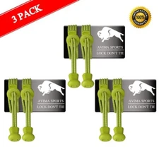 AVIMA Premium SPORTS LACES WITH LOCK – Elastic No Tie Shoelaces Green - 3 Pack