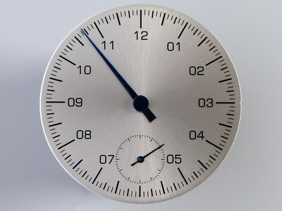 Zifferblatt Montre MONO Aiguille ETA UNITAS 6498 Single Hand watch SILVER SUNRAY