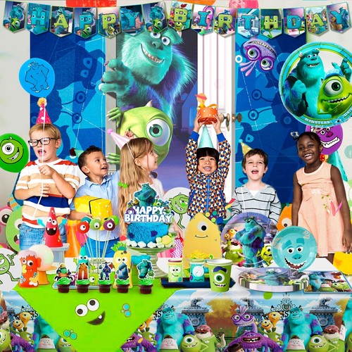 Monsters Inc Birthday Party Supplies for Kids Birthday Decoration Plates Balloon - Picture 6 of 10