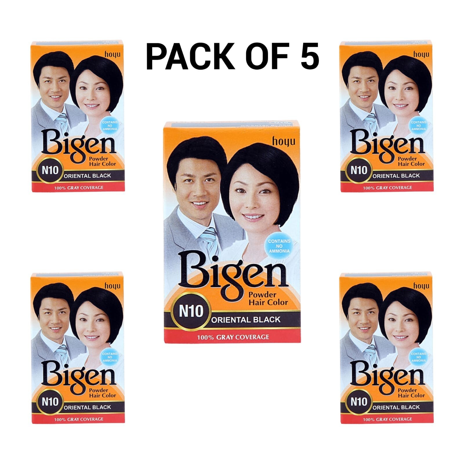 5X Bigen Powder Hair Color, Black Brown (N10) 6 g carry out a stylish look