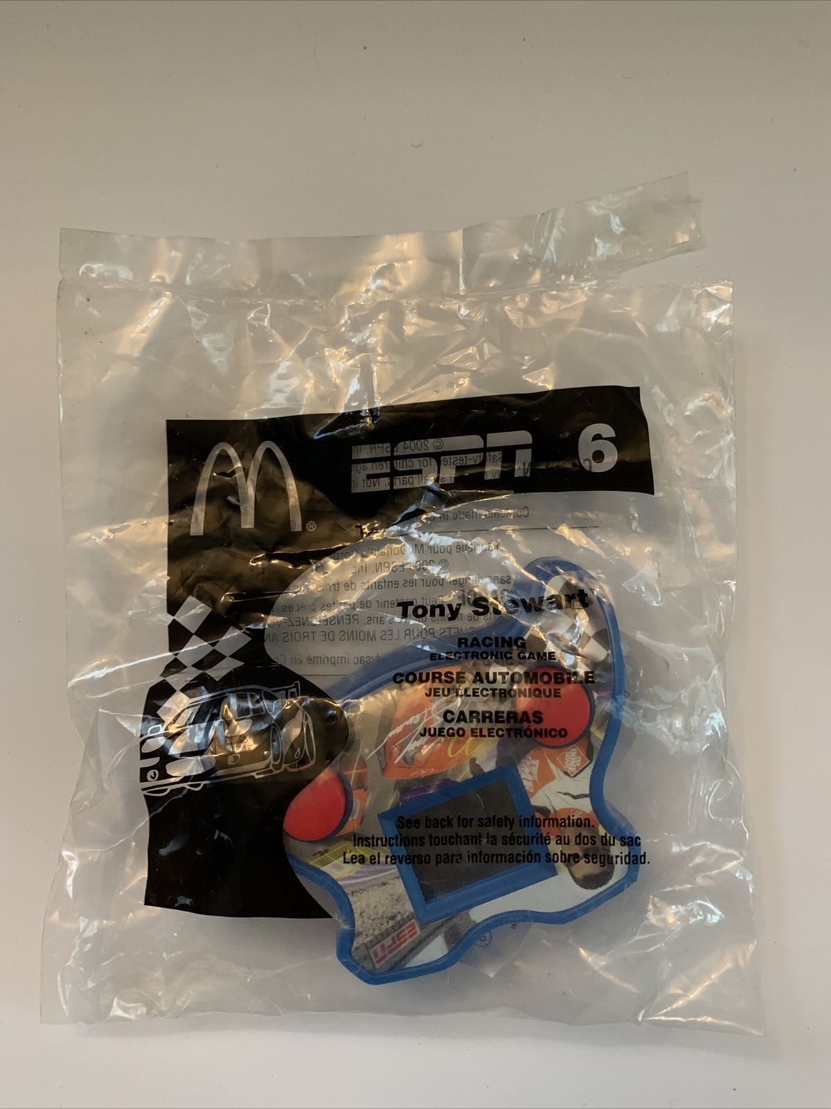 2004 ESPN #6 Tony Stewart Racing Electronic Game McDonald's Happy Meal Toy