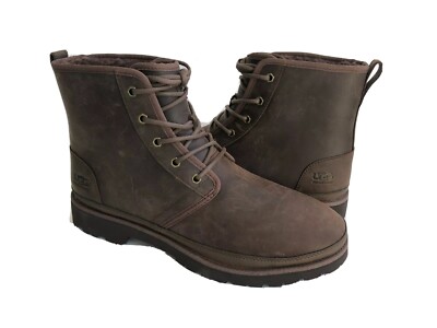 UGG Boots Men\'s Harkland Waterproof Leather Grizzly Brown Size 13 UGG MEN HARKLAND WATERPROOF GRIZZLY LEATHER | Mercari main image 4