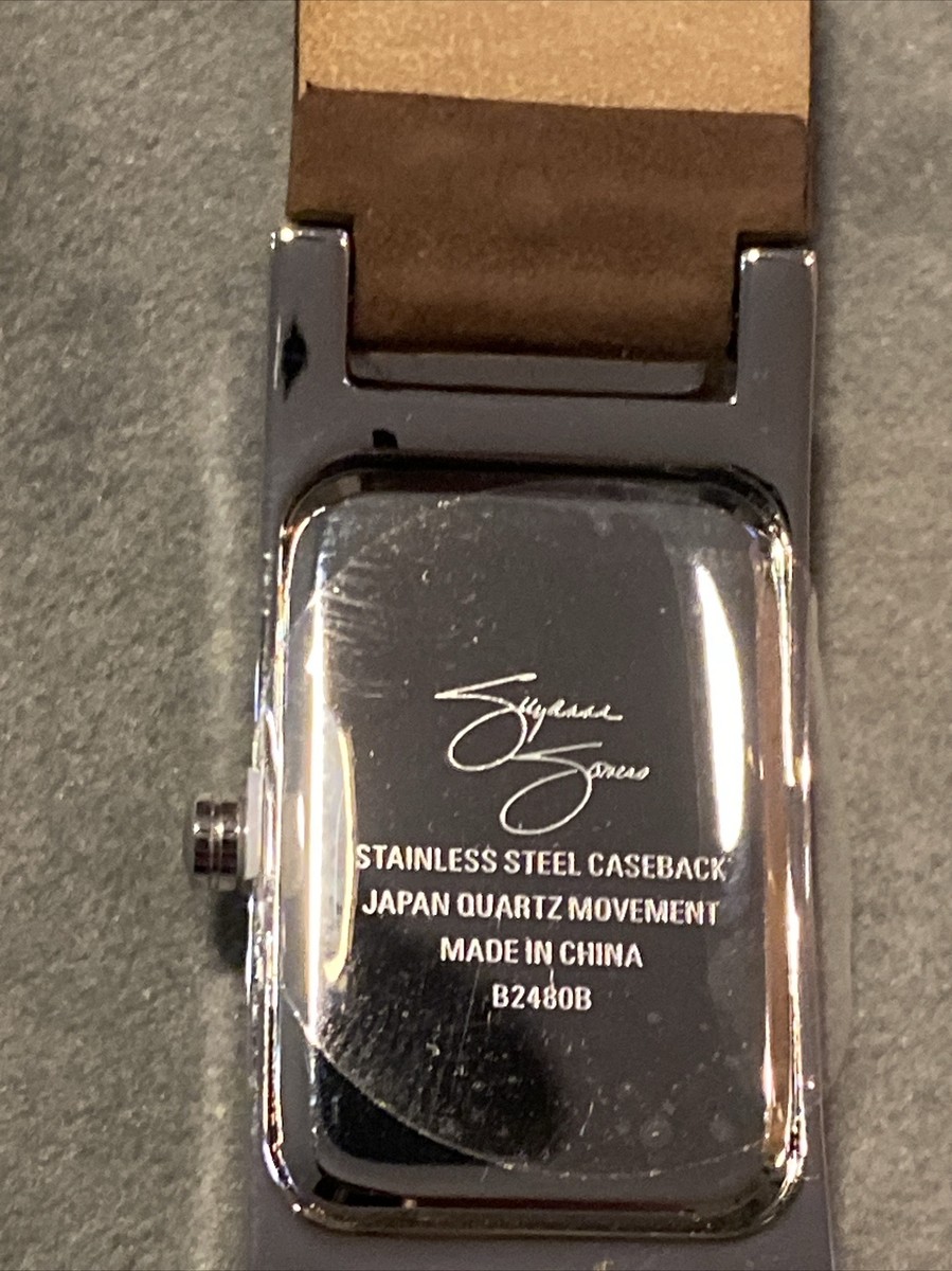 Suzanne Somers Vintage crystal leather watch brown black purple bands HSN Suzanne Somers Chocolate Brown Crystal Watch Leather Band  main image 4