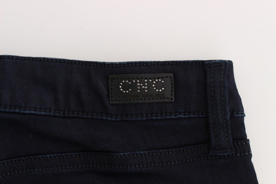 Costume National Blue Cotton Stretch Slim Fit Jeans