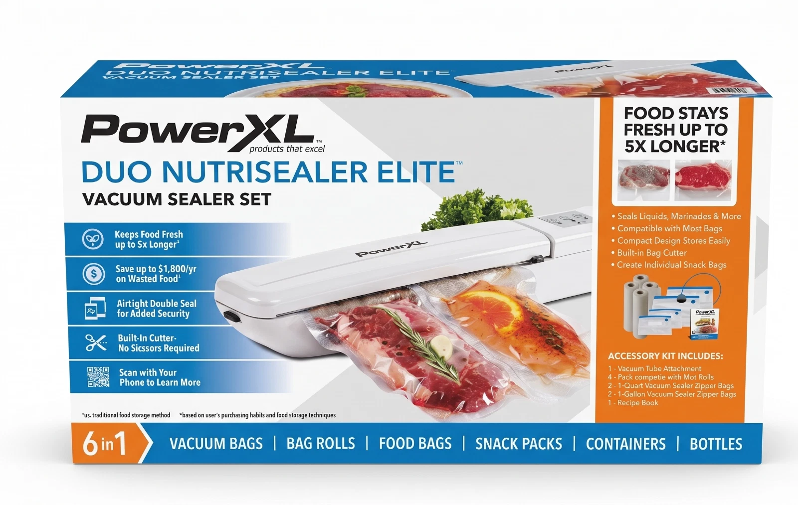 Power XL Duo Nutrisealer Elite Vacuum Sealer Set