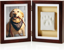 Pet Paw Print Memorial Frame with Clay Imprint Kit, Dog Cat Pawprint Keepsake