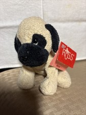 Russ Luv Pets Max Plush Mastiff Puppy Dog Beige Black 5" Mini Bean Bag