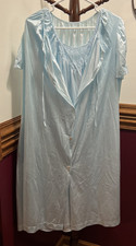 VTG Lorraine 2 Piece Nightgown with Matching Robe Embroidered Made in USA Sz 1X