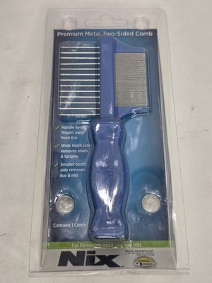 Nix Premium Metal Two-Sided Comb Lice & Nits Remover & Hair Detangler 1 Count