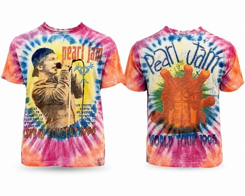 Pearl Jam World Tour Concert T Shirt Tie Dye Do 1990s vintage concert t-shirt, vintage, single stitch, B+ condition