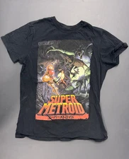 Super Metroid Graphic T Shirt Mens M Medium Cotton Black Short Sleeve Thinkgeek