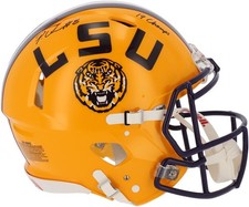 Patrick Queen LSU Tigers Signed Authentic Helmet & 