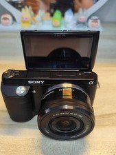 Used Sony NEX-F3 Black Kit w 16-50mm Lens 16MP APS C 180 Flip Screen Mirrorless