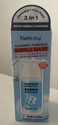 Farmstay Collagen Bubble Mask 2 in 1 Cleansing Pore Pack K-beauty New Korea
