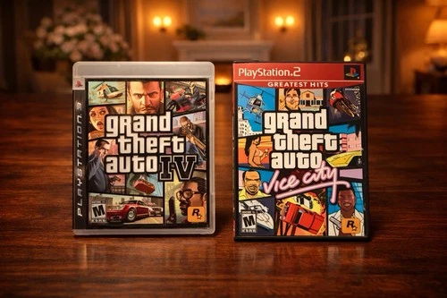 Grand Theft Auto IV PS3 + GTA Vice City PS2 Greatest Hits Bundle Tested