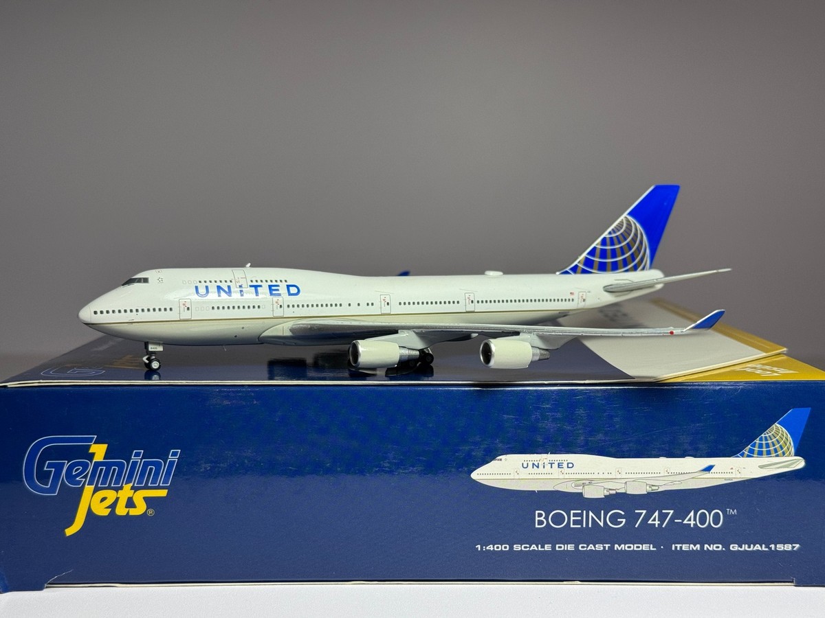 Gemini 1/400 UNITED BOEING 747-400航空機 Gemini Jets 1:400 United Airlines Boeing 747-400 N105UA Post