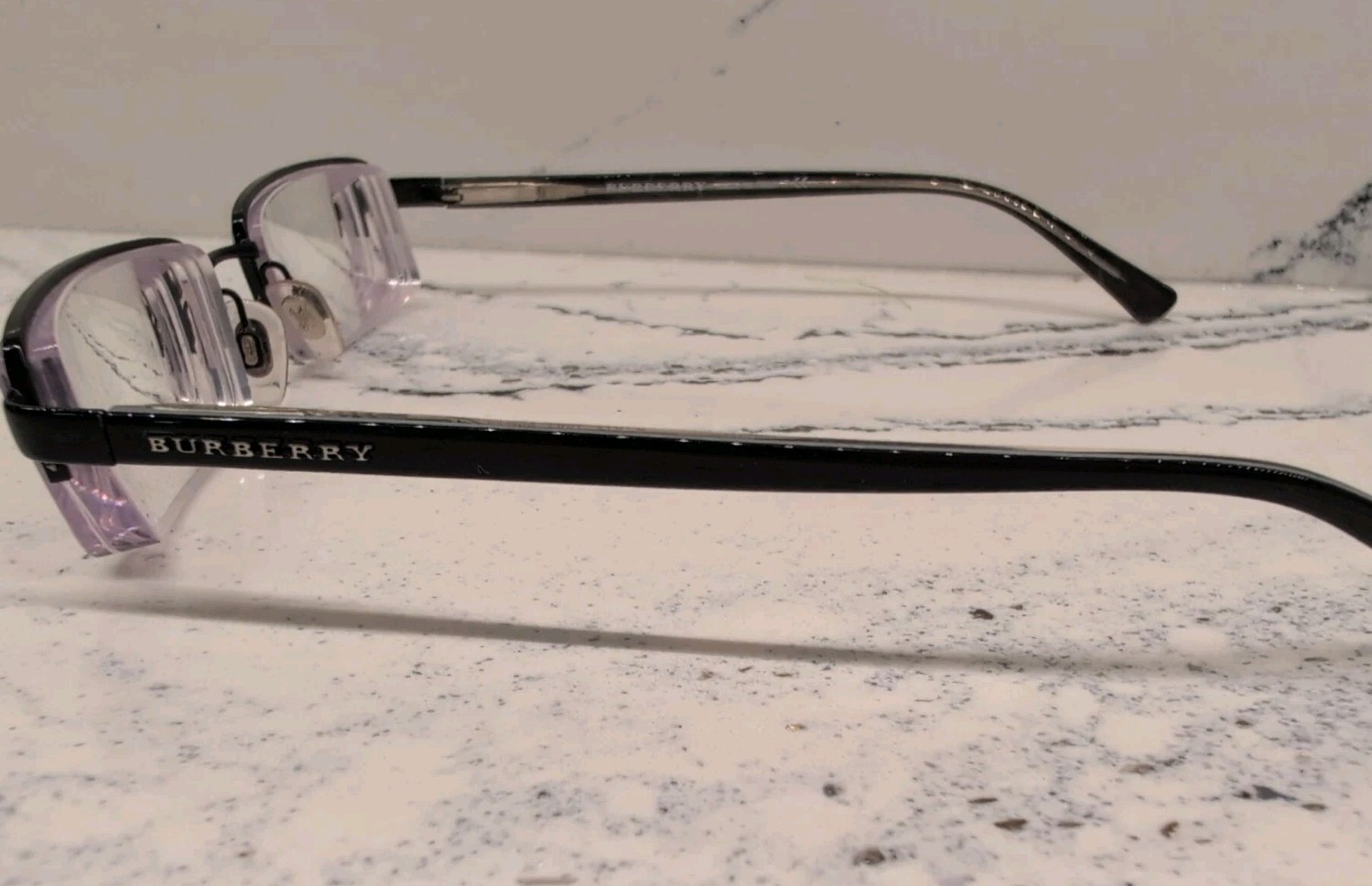 Burberry Eyeglasses Frames + Case B 1012 1001 Black 50-19-135 Metal Made Italy thumbnail 3