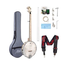 AKLOT 5 String Banjos Full Size Open Back Banjo Adjustable Maple Body Remo He...