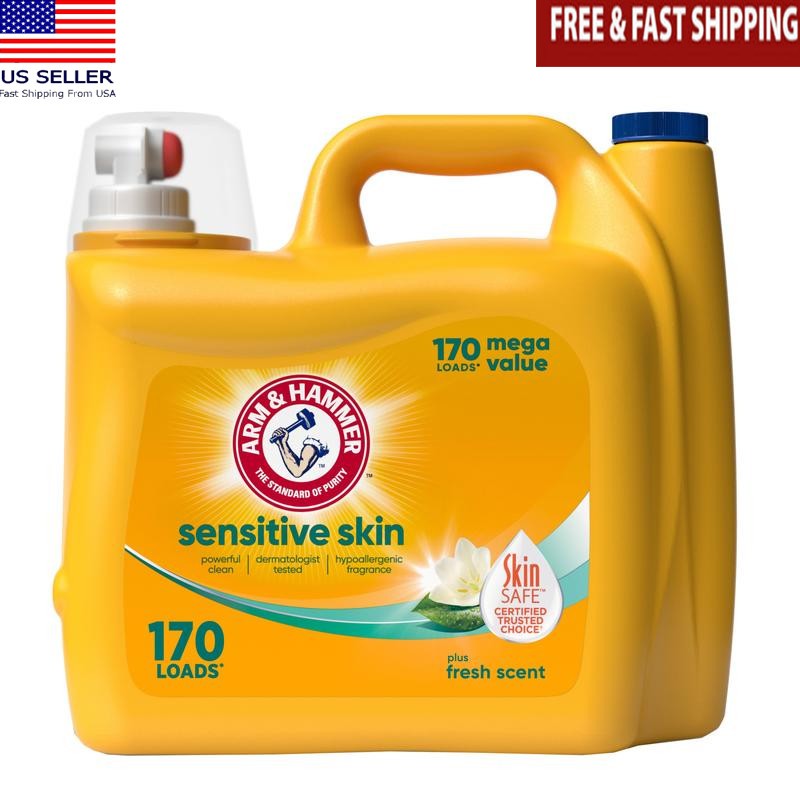 Sensitive Skin Laundry Detergent 170 Loads Fresh Scent Stain Remover HE Formula