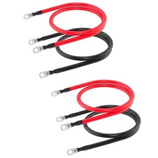 3FT 2 AWG Battery Cables with 3/8" Lugs for Inverters, 4pcs
