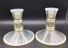 Fenton Opalescent French Cream Candle Holders Candlestick Pair Sheffield Vintage