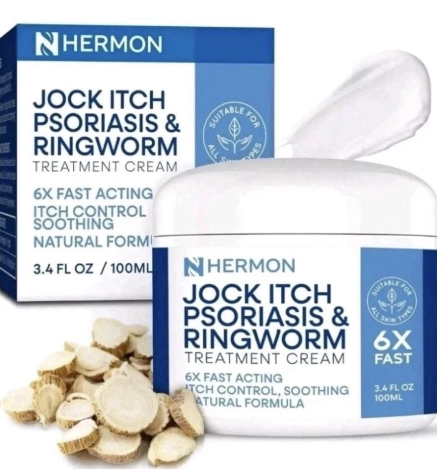 Hermon Jock Itch Antifungal Psoriasis & Ringworm Treatment Cream 100ml -Long BBE