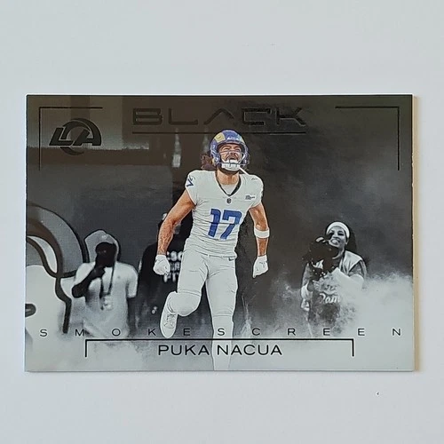 2025 Panini Black Football Puka Nacua Smokescreen SSP Rams
