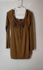 Forever 21 Womens Brown Knitted Long Sleeve Pullover Bodycon Dress Size L