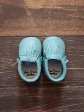 Mint Blue Green Genuine Leather Moccasin