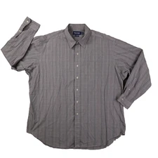 Polo Golf Ralph Lauren Lofting Grey Plaid Long Sleeve Button Up Shirt Men's XXL