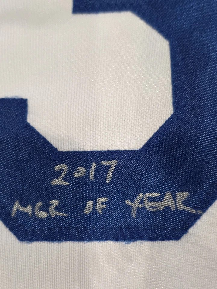 Camiseta deportiva Beckett autografiada/firmada de Dave Roberts blanca personalizada Foto 3 de 4