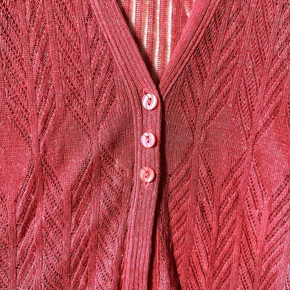 Cardigã Guinevere Anthropologie L grande de linho malha aberta espanador diários de vampiro - Imagem 4 de 4