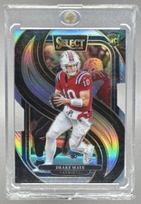 Drake Maye 2024 Panini Select #113 Silver Prizm Die-Cut Premier Rookie RC