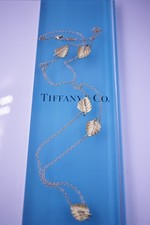Rare TIFFANY & Co. 18k Gold Strawberry Leaves Links Necklace 24''L  11.50Gr