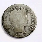 1893-S ~ Barber Dime ~ Rare Date ~ VG ~ Great Originality ~ Nice Antique Tone!!