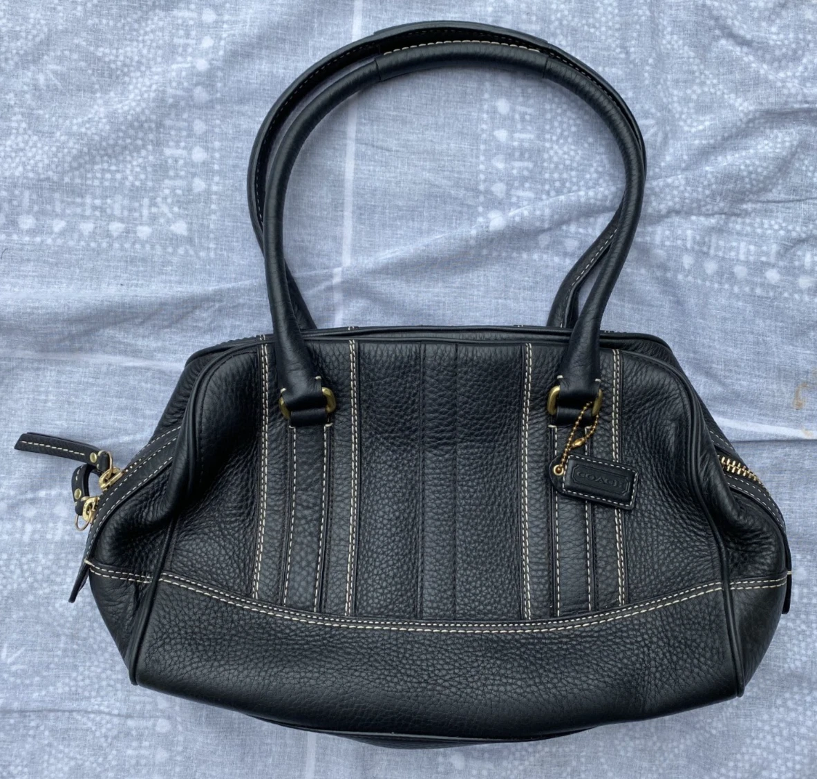 【希少】OLD COACH Dulles Bag leather black Coach black leather 65th - Gem