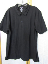 NWT True Classic Polo Black Cotton/Polyester Short Sleeve Collar Shirt Men's XL