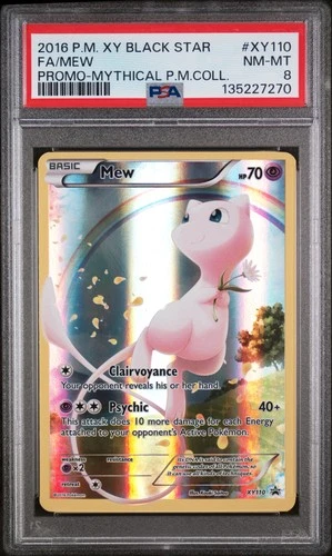 Mew Promo-Mythical Collection Pokemon Xy Black Star Promo XY110 PSA 8