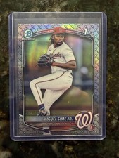 2025 Bowman Draft Chrome Miguel Sime Jr. 1st Steel Metal Refractor SSP #98/100