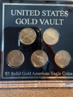 $5  Solid Gold American Eagle Coins Set-All 5 2007, UNITED STATES GOLD VAULT