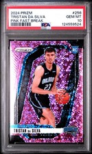 Tristan da Silva 2024-25 Panini Prizm #256 Pink Fast Break Prizm /50 (RC) PSA 10