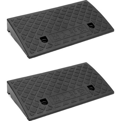 Qwork Kunststoff-Bordsteinrampen Set   Sicherer Zugang für Rollstühle & Motor...