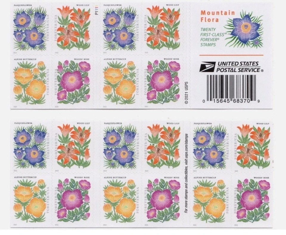 🌸 🌷USPS sheet /Booklet OF Forever Stamps Floral Retired Unused🪻🪴