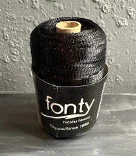 Fonty French Crochet Ribbon Serpentine Yarn Crafting 50g Color 920 Black