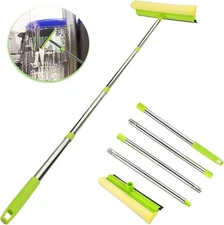 Professional Window Cleaning Kit 58 Inches Long Handle Squeegee Mop Cleaning Ne