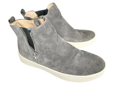 SOFFT Britton Zip Boot Sneaker SIZE 9 Grey Suede Leather Aqua Waterproof Bootie
