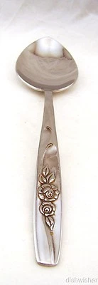 Oneida Edelstahl Twin Rose Oval Suppenlöffel 6 7/8" - Bild 1 von 4