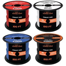 16 Gauge Car Audio Primary Wire 100ft  4 Rolls   Remote, Power/Ground Electrical