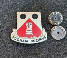 US Army 457th Engineer Bn CB CWA Aresta DUI DI Insignia Crest Pin